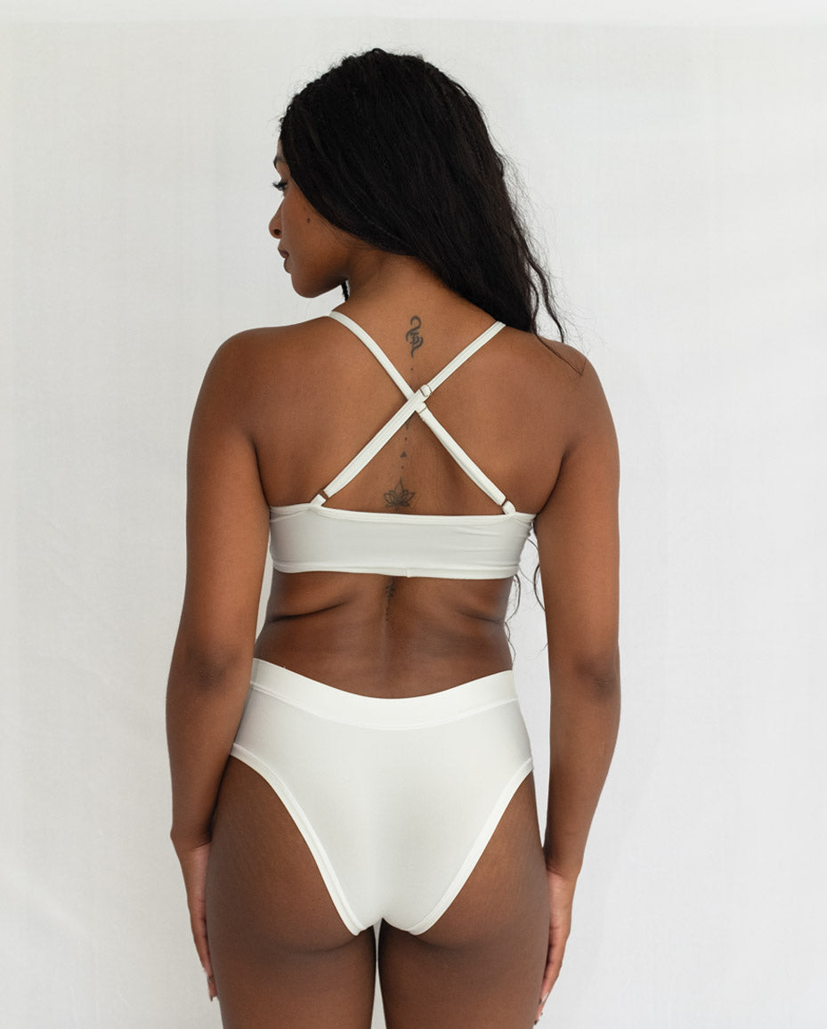 White Tencel Hipster Underwear - DOKOYO