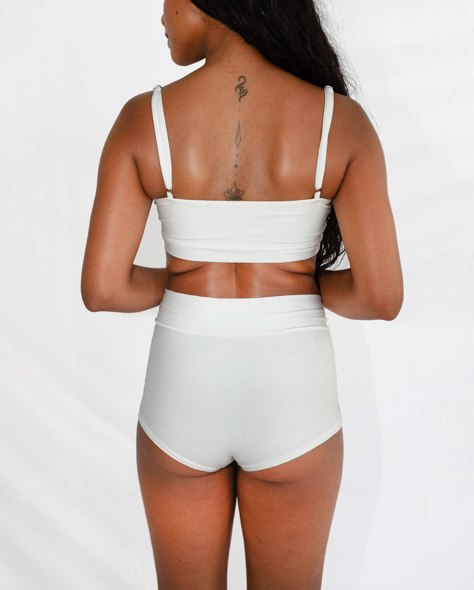 White Tencel High Waist Underwear - DOKOYO